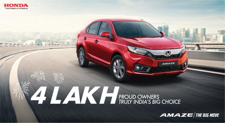 Honda Amaze sales cross the 4 lakh mark 