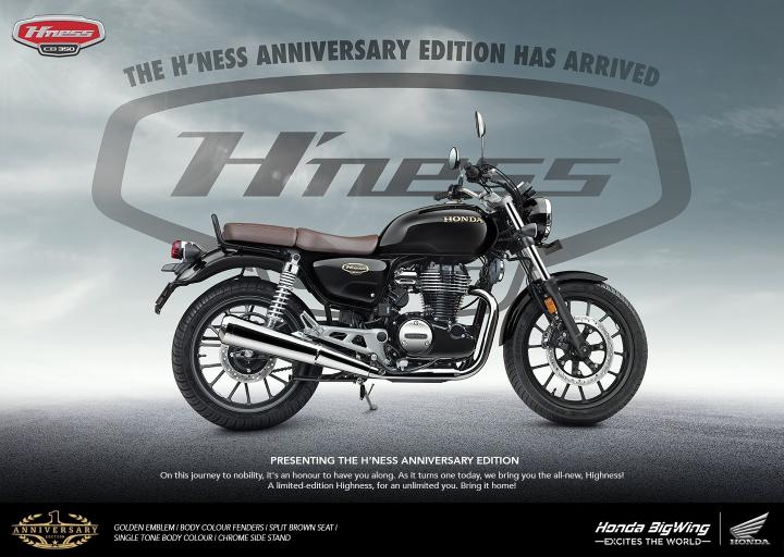 Honda H'ness Anniversary Edition launched at Rs 2.03 lakh 
