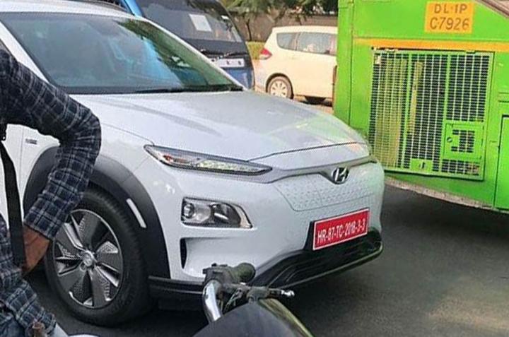 Hyundai Kona electric SUV spied in India 