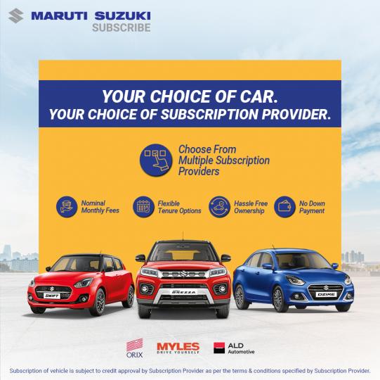 Maruti expands 'Subscription' services to more cities 