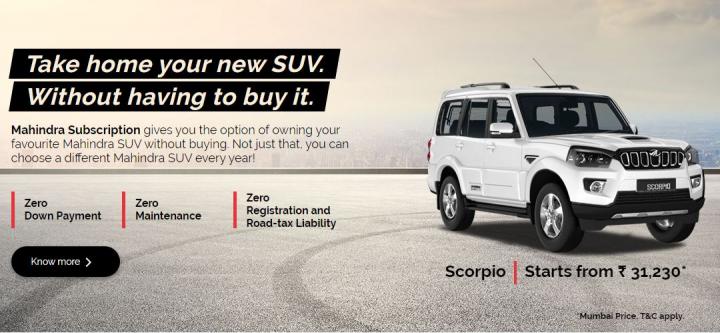 Mahindra launches car subscription service 