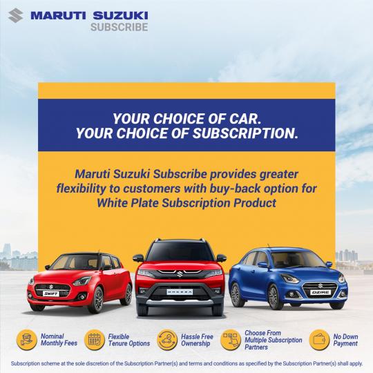 Maruti Suzuki Subscribe introduces pre-fixed buy-back option 