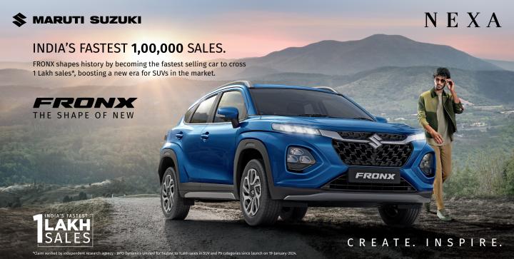 Maruti Suzuki Fronx clocks 1 lakh sales in 10 months 