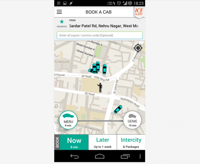 Meru Cabs launches Cab App with Cab Wallet 