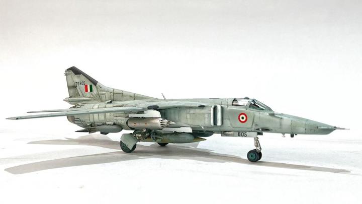 IAF's MiG-27M Aircraft: Hand-painted scale model with intricate details 