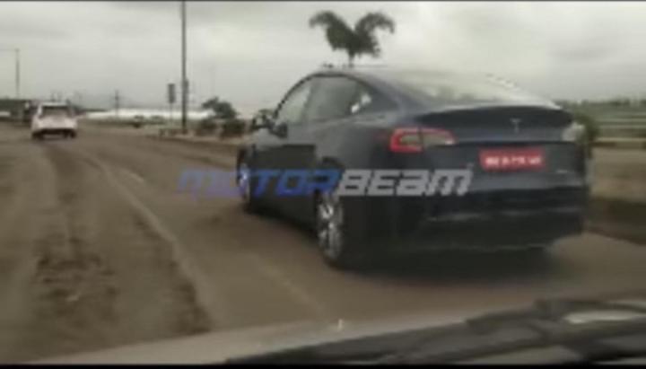 Tesla Model Y spotted testing in India 