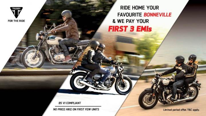 Triumph to support customers by paying for first 3 EMIs 
