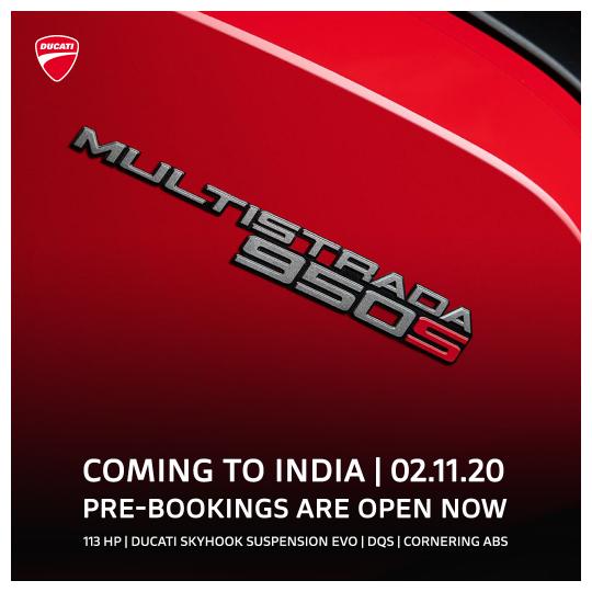 Ducati Multistrada 950 S launch on November 2; bookings open 