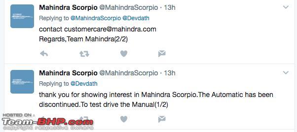 Mahindra Scorpio: Automatic variants discontinued 