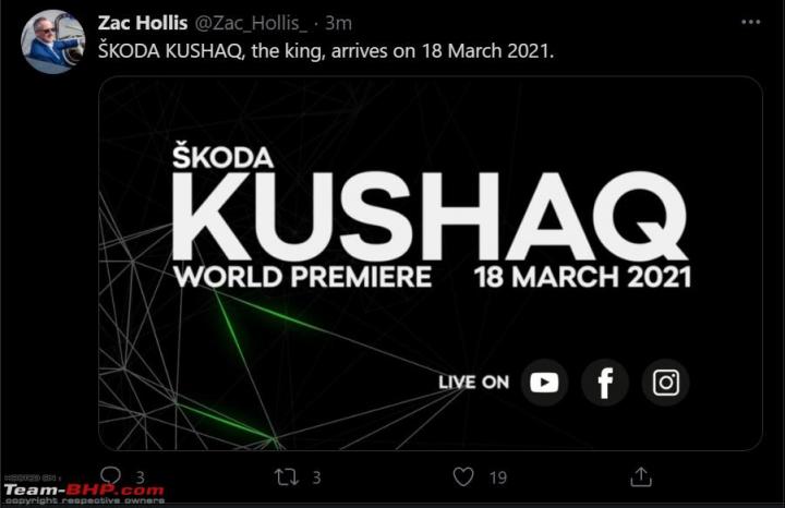 Skoda Kushaq to be unveiled on March 18, 2021 