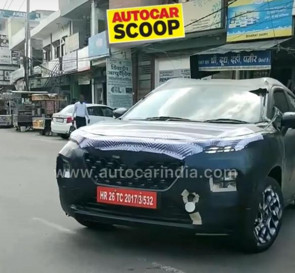 Maruti Baleno Cross (YTB) spied; shows off its split headlamps 