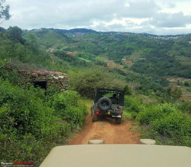 3 CJ-3Bees, a Thar & a Gypsy on an off-road expedition in the mountains 