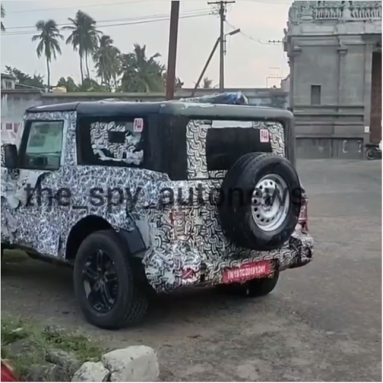 More images: Mahindra Thar with black alloy wheels spied 