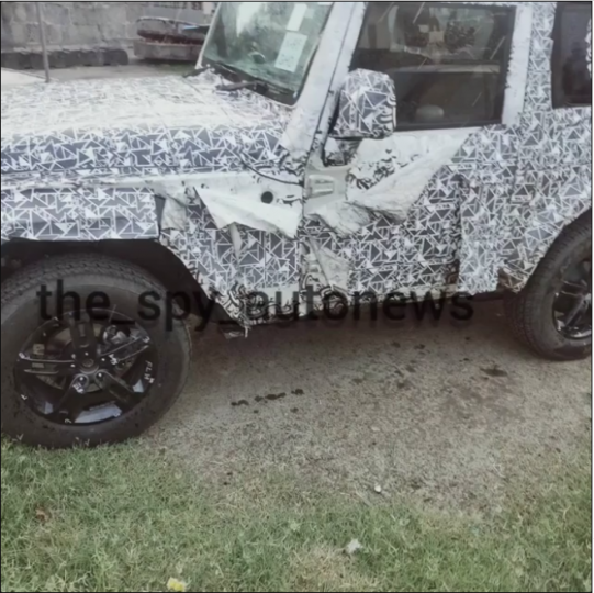 More images: Mahindra Thar with black alloy wheels spied | Team-BHP