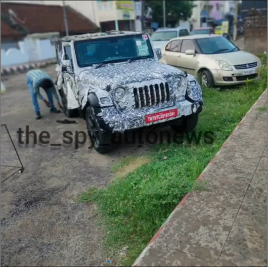 More images: Mahindra Thar with black alloy wheels spied 