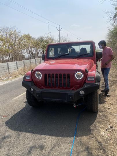 New Mahindra Thar accident, underbody damage; Gearbox changed 