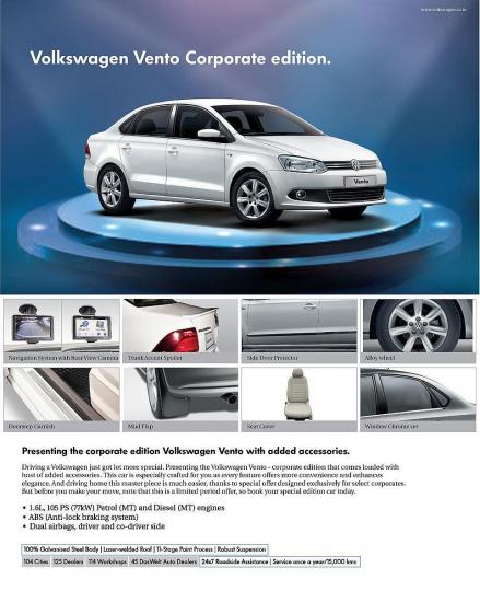 Volkswagen adds Corporate Edition accessory pack to the Vento 