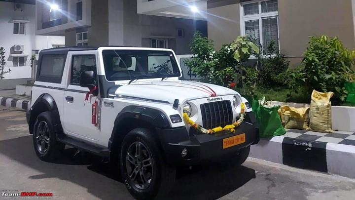 My new Mahindra Thar RWD in white: 500 km with the SUV so far 