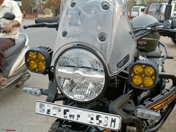 Installed Gold Runway aux LED lights on my Royal Enfield Himalayan 450 
