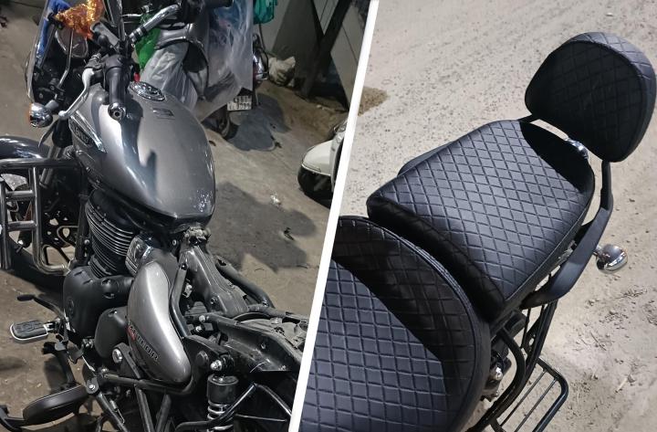 Modified the seat of my Royal Enfield Meteor bike for more comfort 