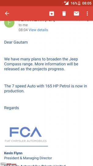 Production of the Jeep Compass Petrol AT begins 