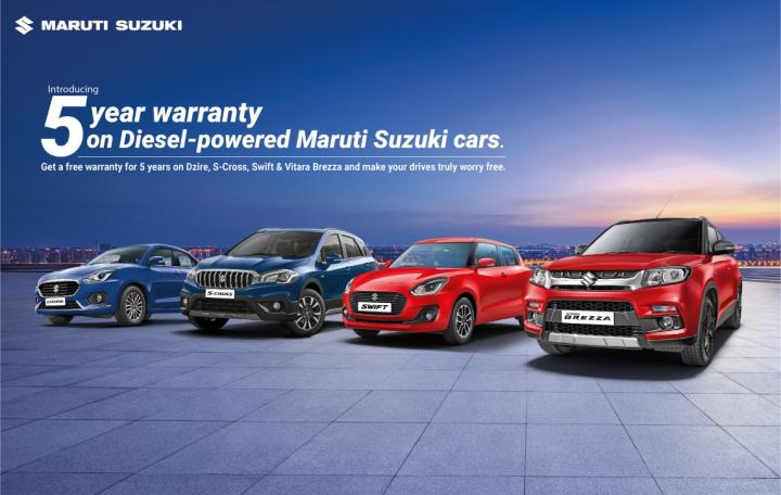 5 year / 1 lakh km warranty on Maruti diesel cars 