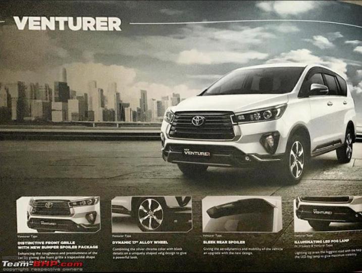 Toyota Innova Crysta, Touring Sport facelift brochure leaked 