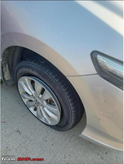 Strange case of a tyre burst in my 8.5-year old Honda City 