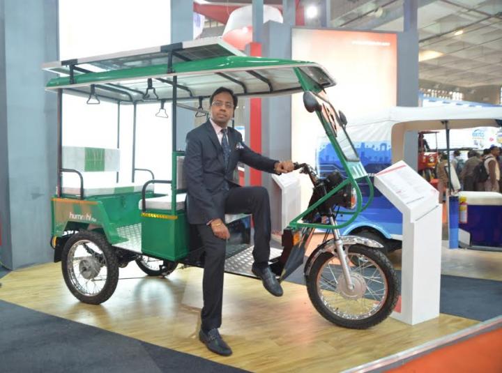 Lohia Auto showcases India's 1st solar powered e-rickshaw 
