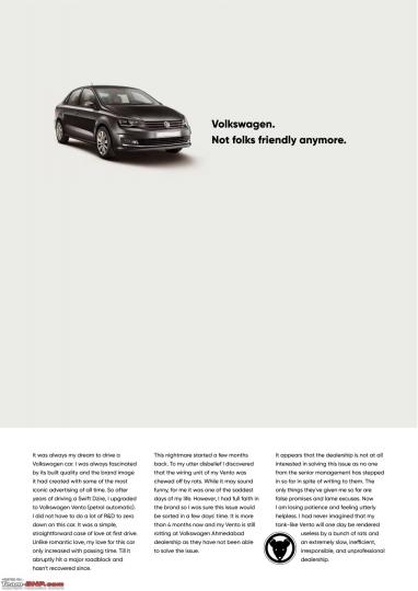 Volkswagen owner makes witty ads to highlight issues 
