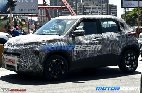 Tata Punch facelift caught testing for the first time